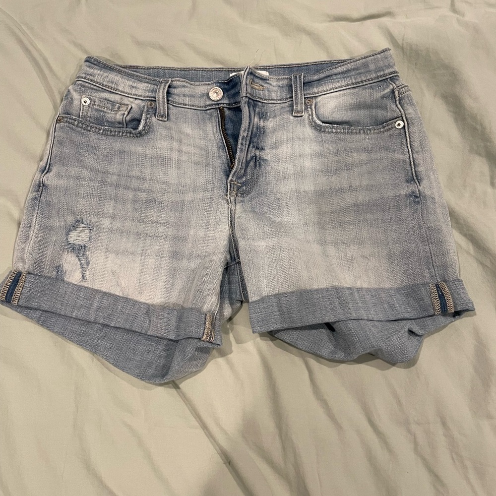 7 for all mankind denim mid roll shorts size 27